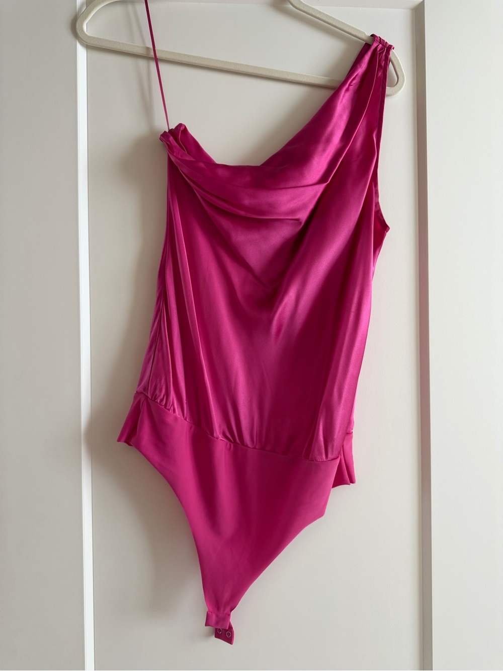 Cami NYC One-Shoulder Bodysuit in Fuchsia